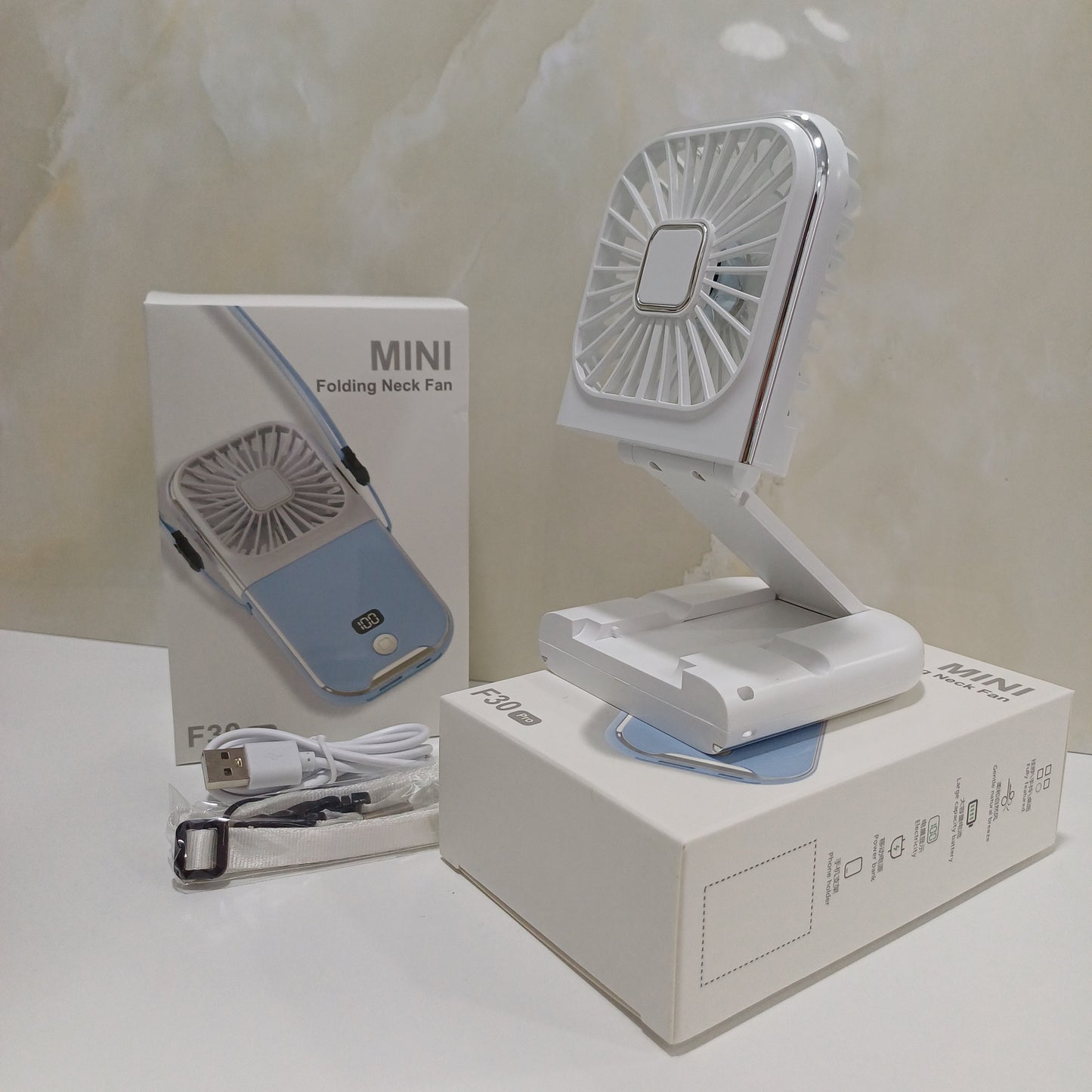 Mini Ventilador de Cuello Pegable  Power Bank