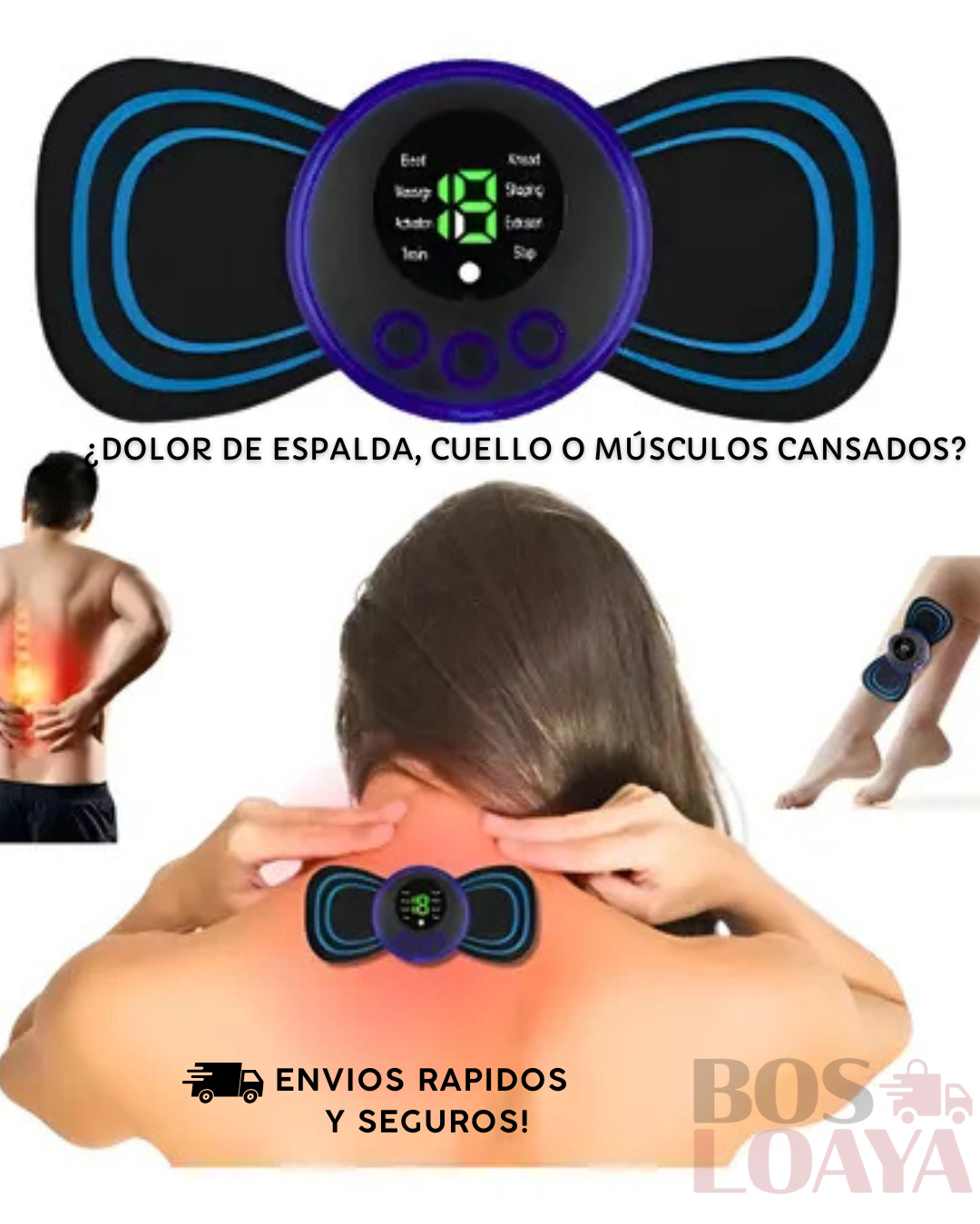 combo relax- masajeador tens recargable + masajeador mariposa