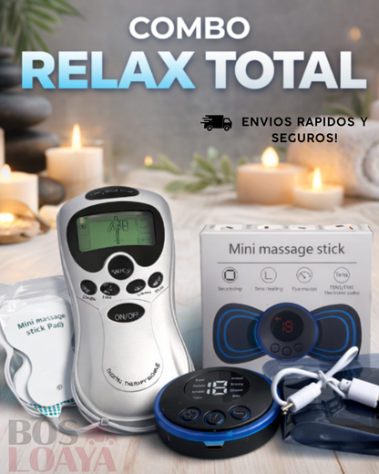combo relax- masajeador tens recargable + masajeador mariposa
